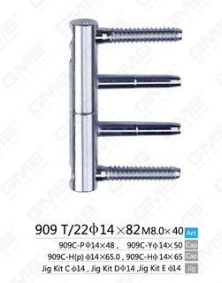 Zawias regulowany 3D z czterema pinami [909 T22 φ14 × 82]