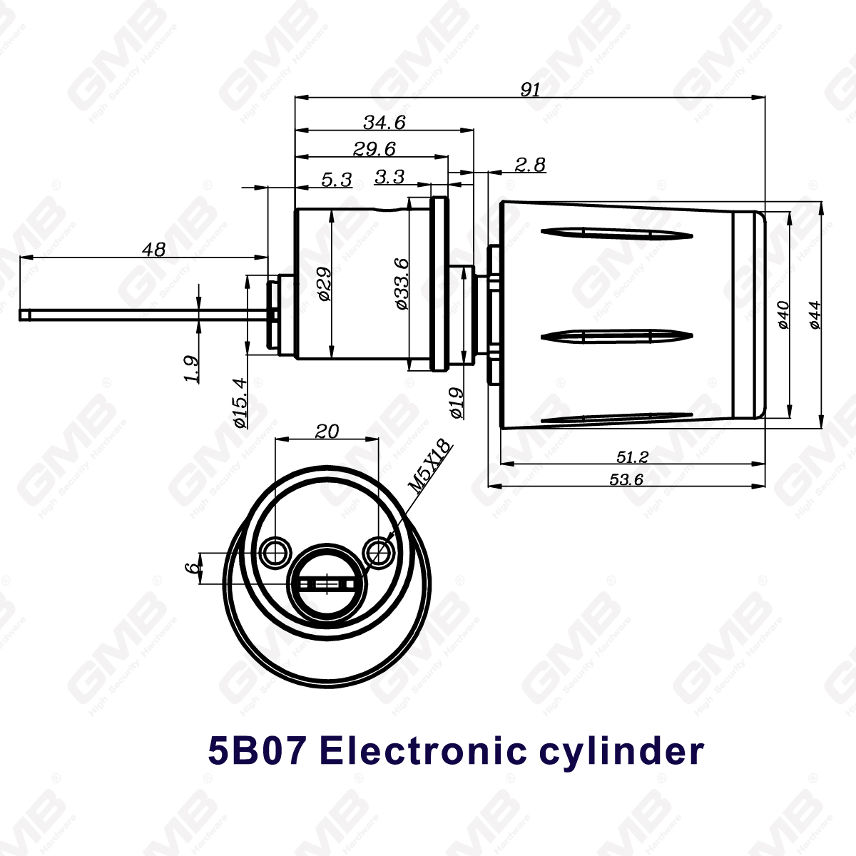 Wysokie bezpieczeństwo wielopoziomujące sposoby IP67 Wi-Fi Digital Regulowany profil modułowy inteligentny elektroniczny cylinder zamka elektronicznego (5B07)