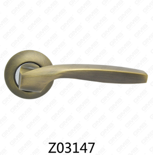 Aluminiowa klamka ze stopu cynku ze stopu cynku z okrągłą rozetą (Z02147)